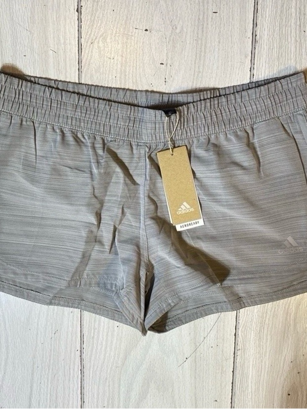 NWT Adidas HTHR WVN Pacer Training Athletic Shorts Women's XL Gray Aeroready